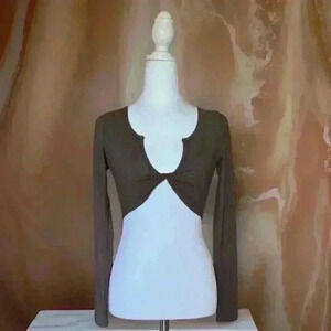 Sweater Crop Top Brown Size XS